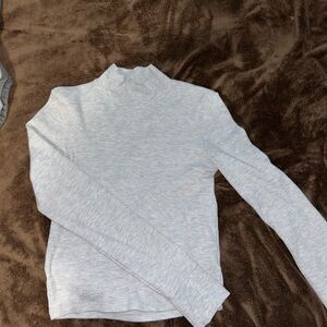 American Eagle Outfitters Soft Gray Turtleneck Top